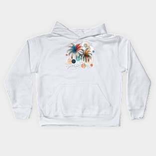Abstract Illustration of Palm Trees Kids Hoodie
